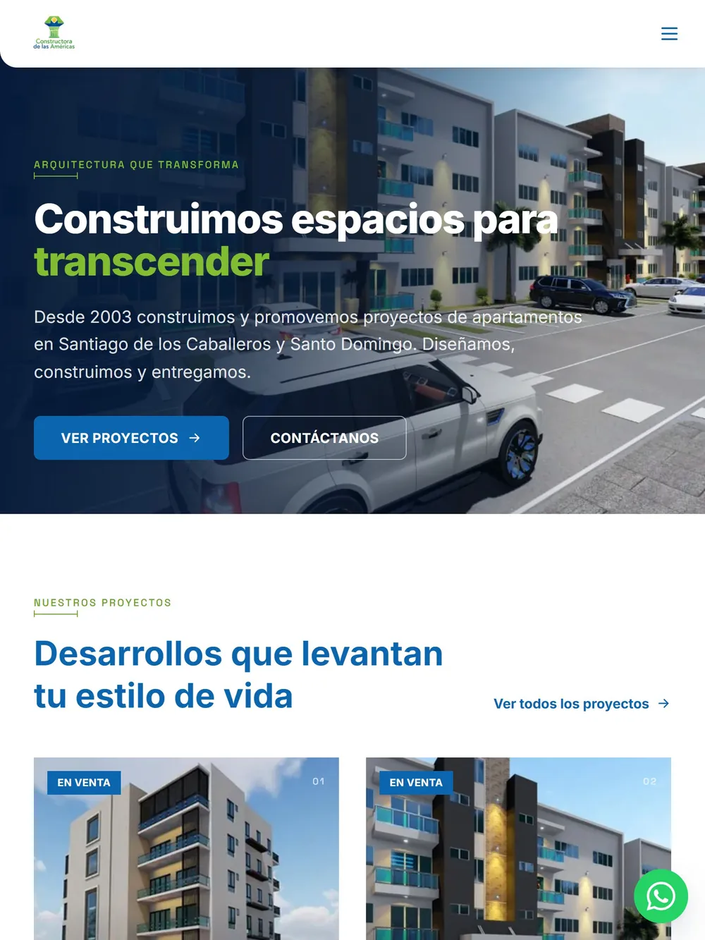 Constructora de las Américas en tablet