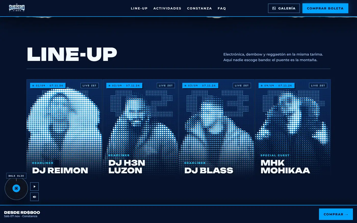 SubZero Vibes — Line-up