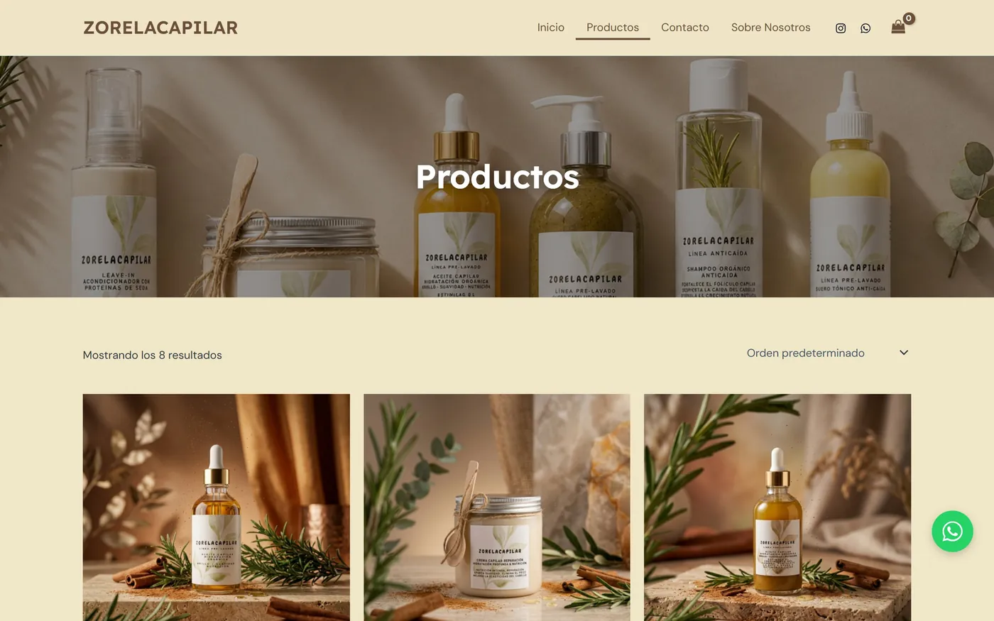 Zorela Capilar — Productos