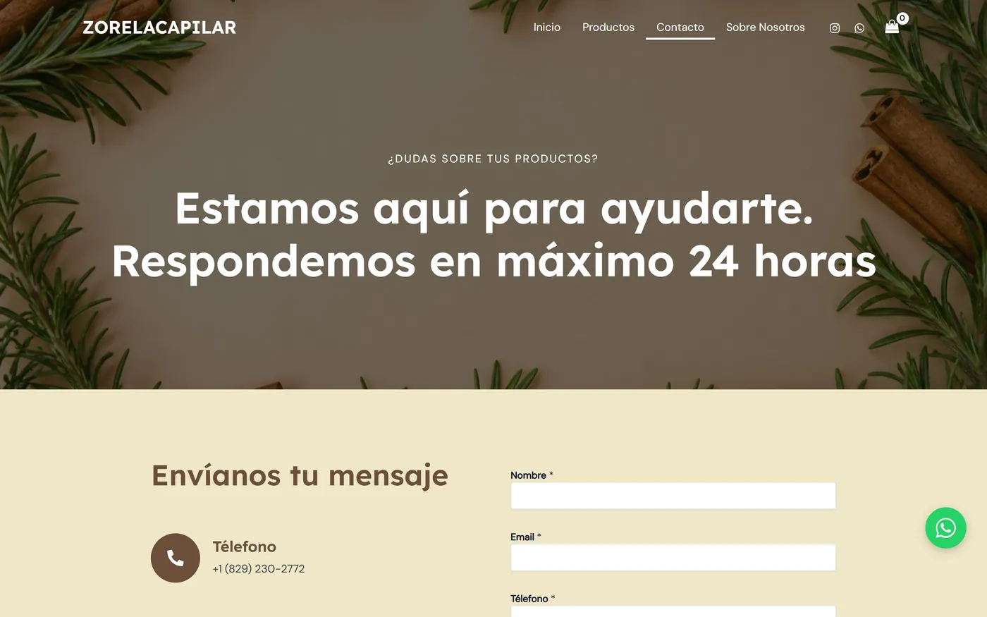 Zorela Capilar — Contacto