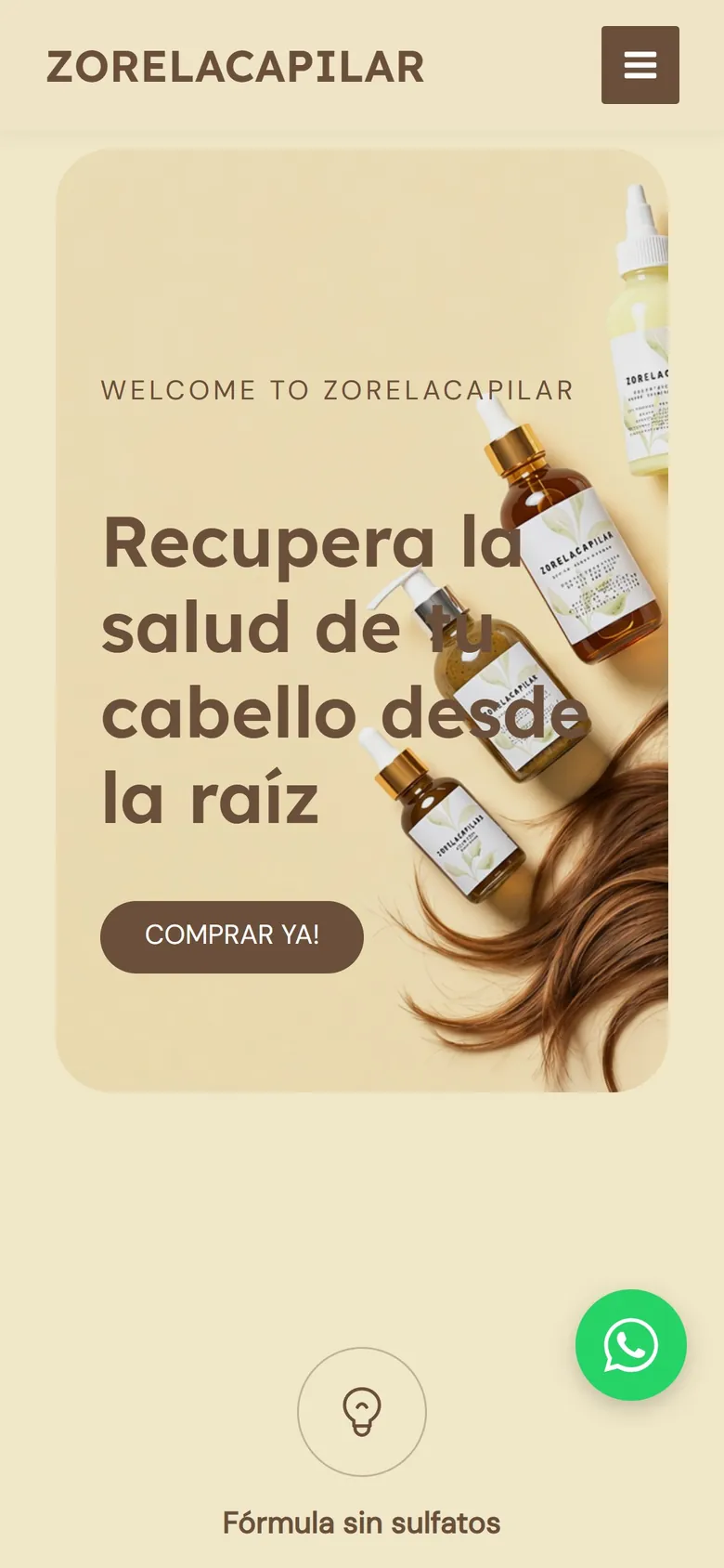 Zorela Capilar en móvil